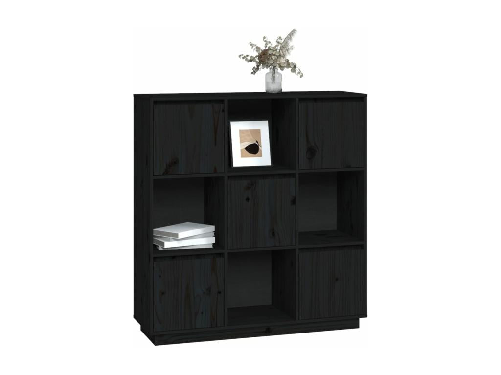 Credenza Nera 110,5x35x117 cm Mobenze massif de pin FEUC35849