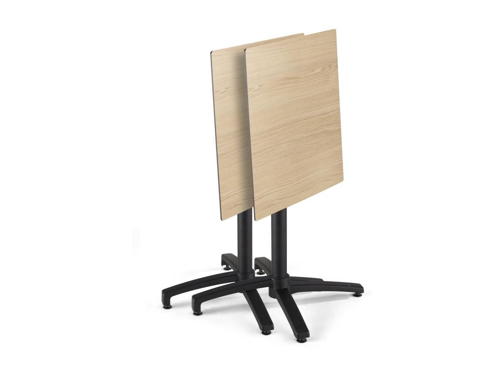 Ensemble Tavolo con terrazza stratificata in colore naturale e 4 sedie grigio TJUL98335
