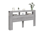 Testiera letto a LED Luxameub grigio 180x18,5x103,5 cm bois ingénierie QIDO03311