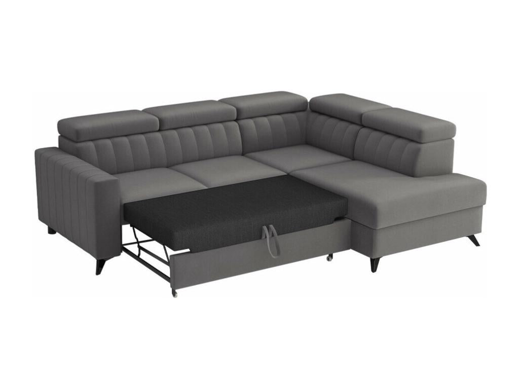 Divano d'angolo Mobenze 202 Blu Fonction de couchage bedding box 249x195x80cm UPSY21834