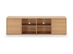 Mobile TV Mobenze 2 Portes 4 Trous Couleur Chêne 160 cm HVFJ11356