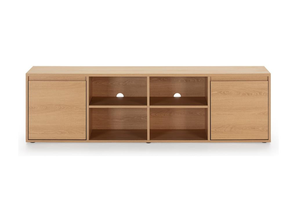 Mobile TV Mobenze 2 Portes 4 Trous Couleur Chêne 160 cm HVFJ11356