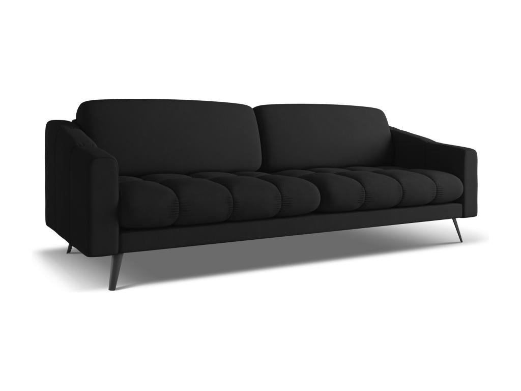 Divano 4 posti in tessuto ciniglia - nero - Luxameub IZXE34053
