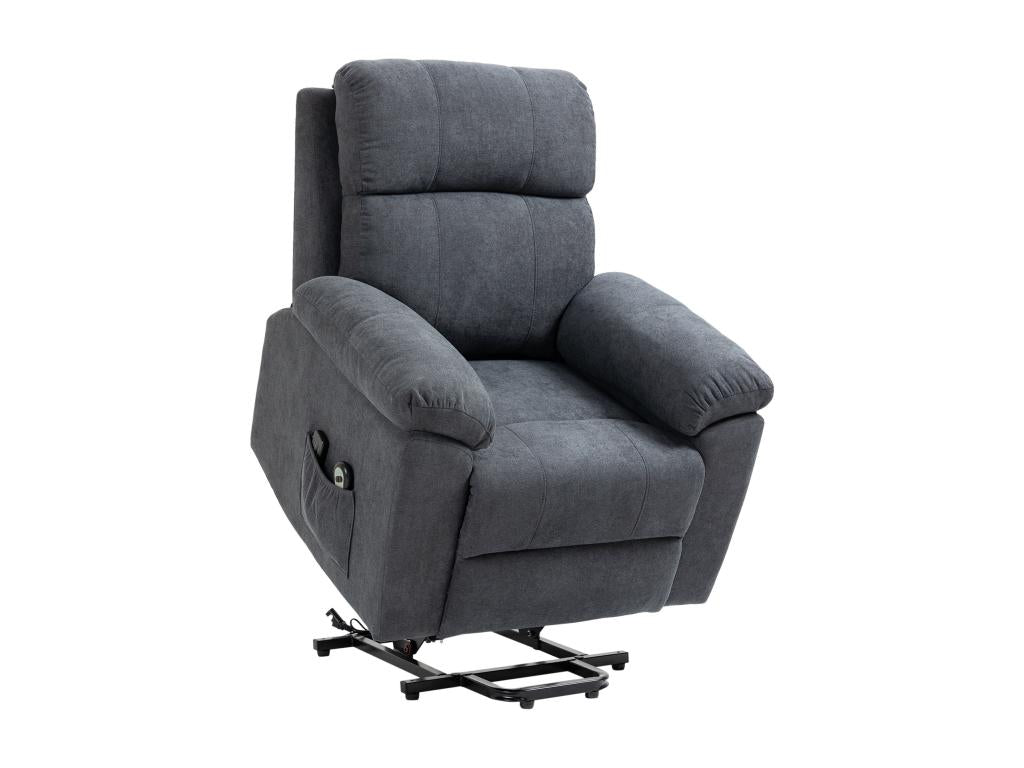 Poltrona da massaggio fauteuil releveur électrique inclinaison réglable repose-pied regolabile tessuto grigio BWVJ29226