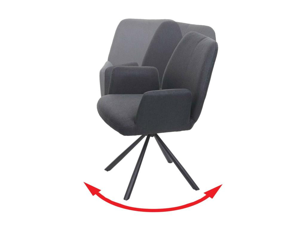 Sedia da sala da pranzo Mobenze-H71 lotto da 6 girevole grigio foncé EMAX72493