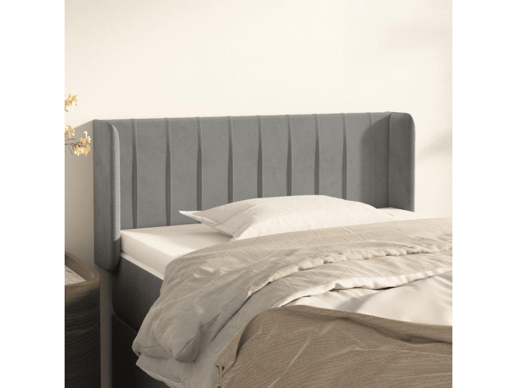 Letto in velluto grigio, 93 x 16 x 78 cm