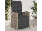 Sedia inclinable de jardin et repose-pied resina intrecciata grigia CRLK54421