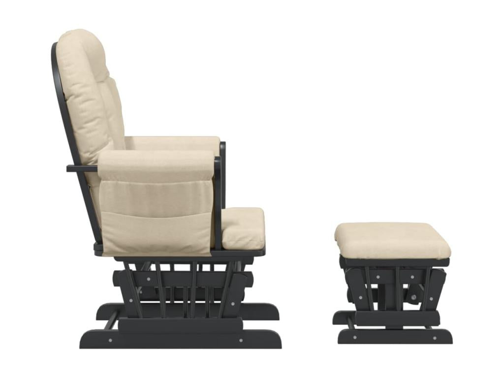 Sedia berçante con tessuto bianco crema a pezzetti YCXK02769