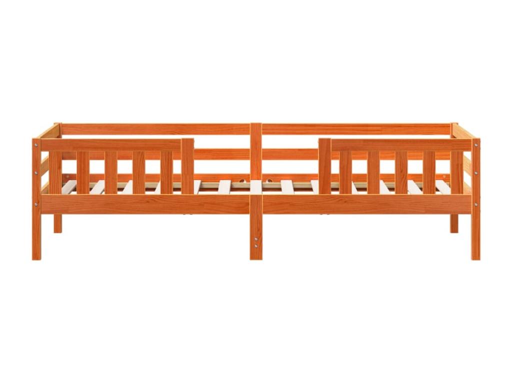Bed frame cire marron 100x200 cm Mobenze de pin massif DLPP27088