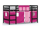 Soppalco illuminato enfants et rideaux rose 90x190 Mobenze pin massif LBXR30755