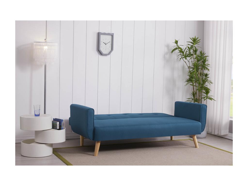 Divano scandinavo convertibile 3 posti blu canard Luxameub PIIG41549