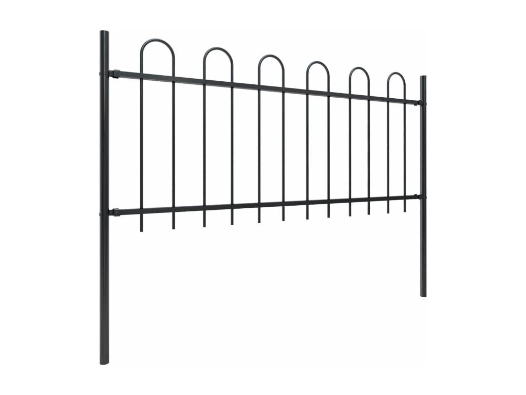 Clôture de jardin con dessus en cerceau Acier 11,9x0,8 m Nero RIIC28709