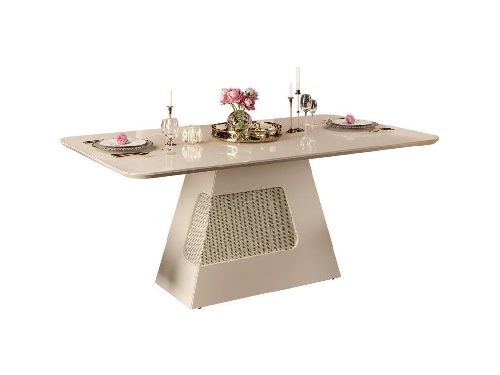 Tavolo da mangiatoia per 6 persone Rettangolare Bianco Ecru 180x80x90 cm XLTE24904