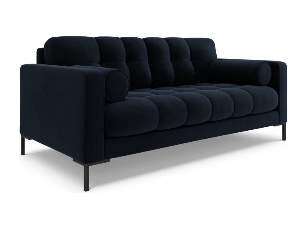 Luxameub - Divano Luxameub a 2 posti in velluto blu foncé - 152x92x75 cm YOJI56951