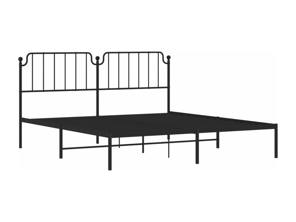 Struttura letto in metallo con testiera nera 183x213 cm MHIJ49244