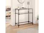 Tavolo consolle con dessus en verre trasparente 80x35x81cm acier GZAD30924