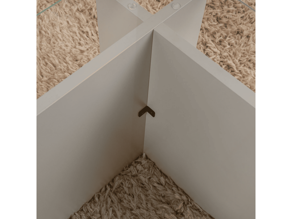 Tavolo basso con plateau in verre L105 cm - Mobenze OSKE05380