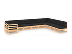Set salotto da giardino 10 pezzi con coussins antracite Pin massif MVSR57923