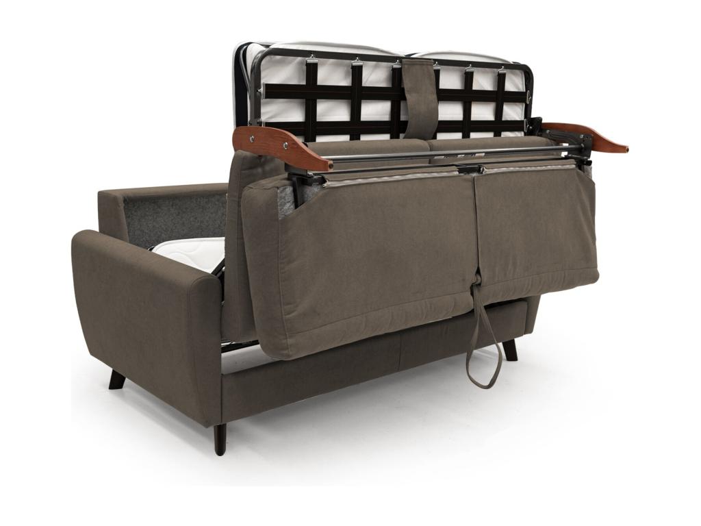 Letto in tessuto marrone, 140 x 197 cm