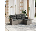 Set di mobili da esterno in vimini intrecciato in resina grigia - dlz1766571408635