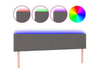 Letto in similpelle grigia, 200 x 5 x 78 cm