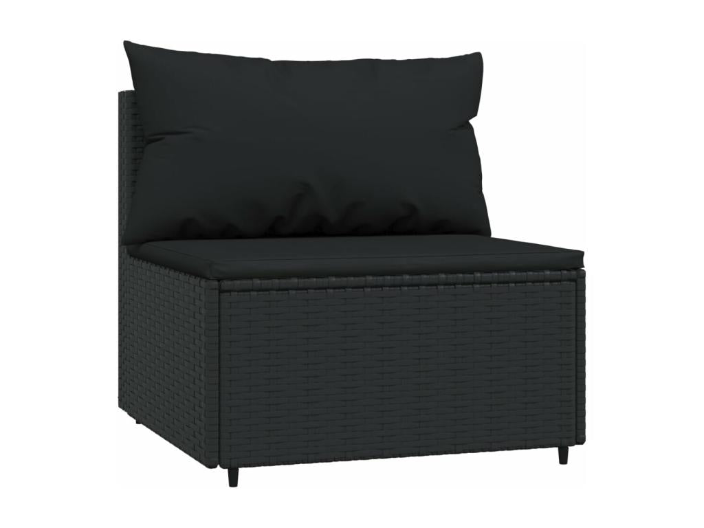 Tartine centrali da giardino e coussins 2pz Resina intrecciata nera UYVT96669