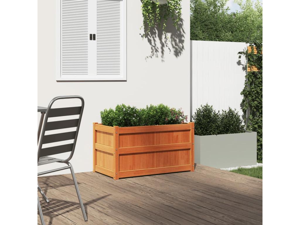 Jardinière cire marron 90x50x50 cm Mobenze de pin massif BQON32876