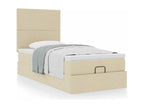 Struttura letto Mobenze con materasso crema 90x190 cm tessuto HWWR01543