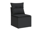 Set da giardino 5 pezzi con cuscini in resina intrecciata nera WNHM46611