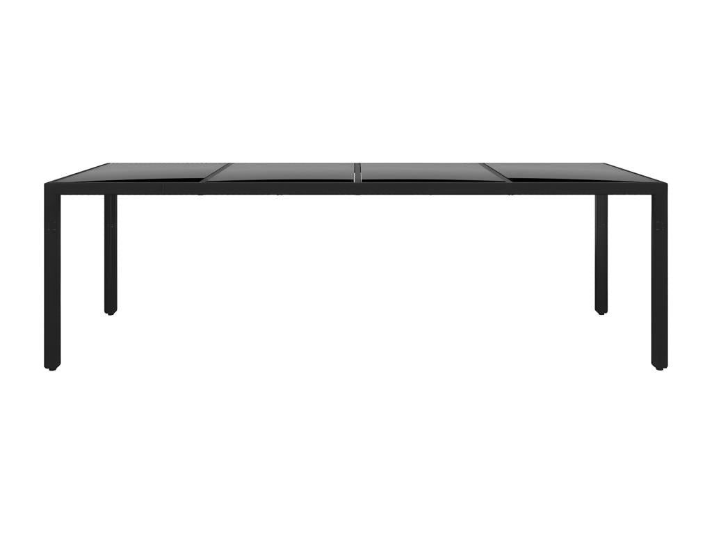 Tavolo da giardino 250x100x75 cm Verre trempé e resina intrecciata PFVE63380