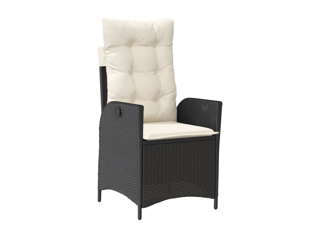 Set da pranzo da giardino 9 pezzi cuscini in resina intrecciata nera ZPVS41860