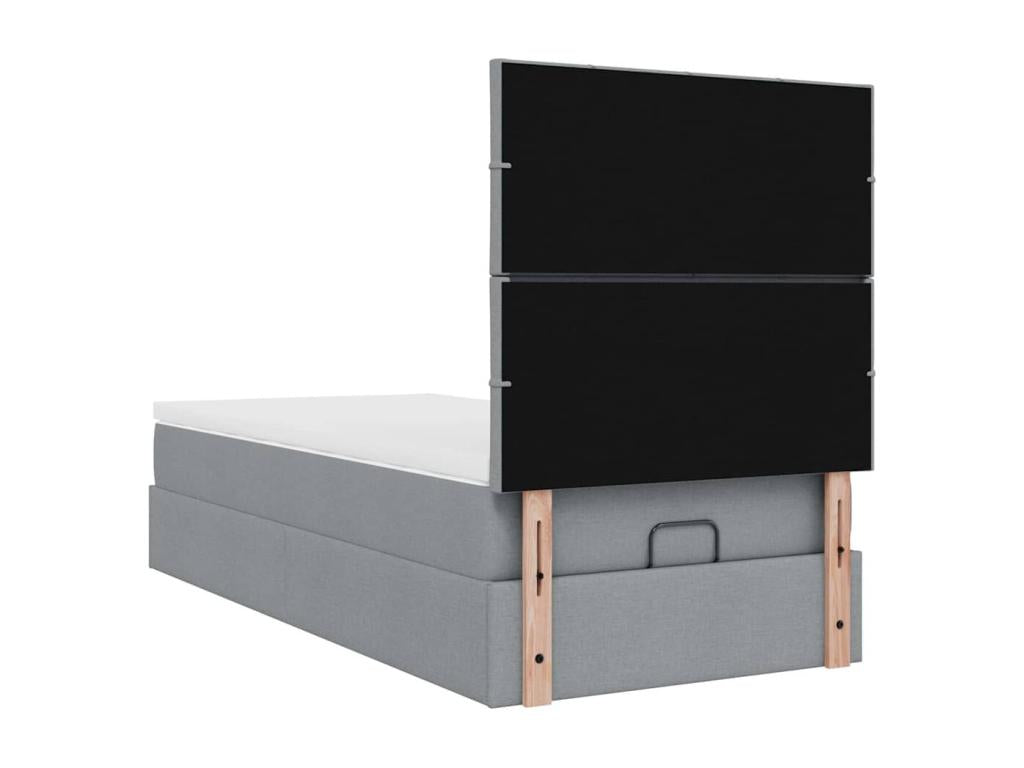 Struttura letto Mobenze et Materasso grigio chiaro 100x200 cm tessuto JLSV48149