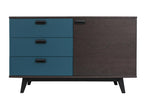 Credenza rovere antracite massiccio e laccato 3 cassetti 1 porta - 130L x 48P IBUI64108