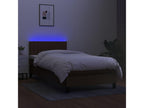 Sommier tapissier e materasso et LED Brown foncé 80x200cm tessuto KBKO93245