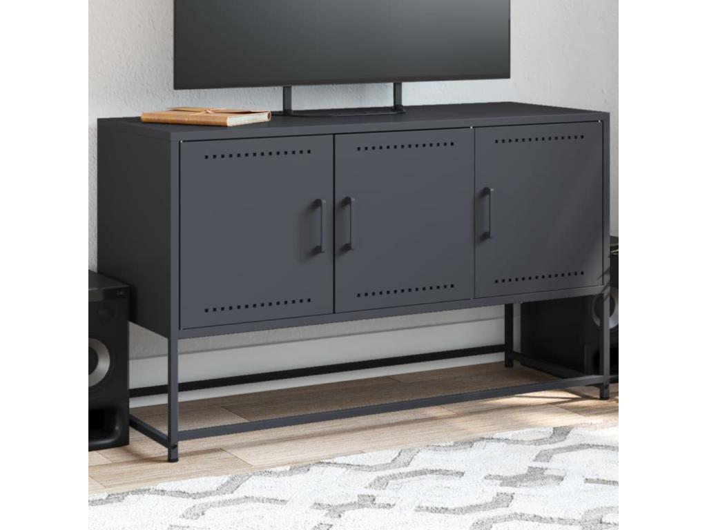 Mobile TV antracite 100,5x39x60,5 cm acciaio BYKO80557