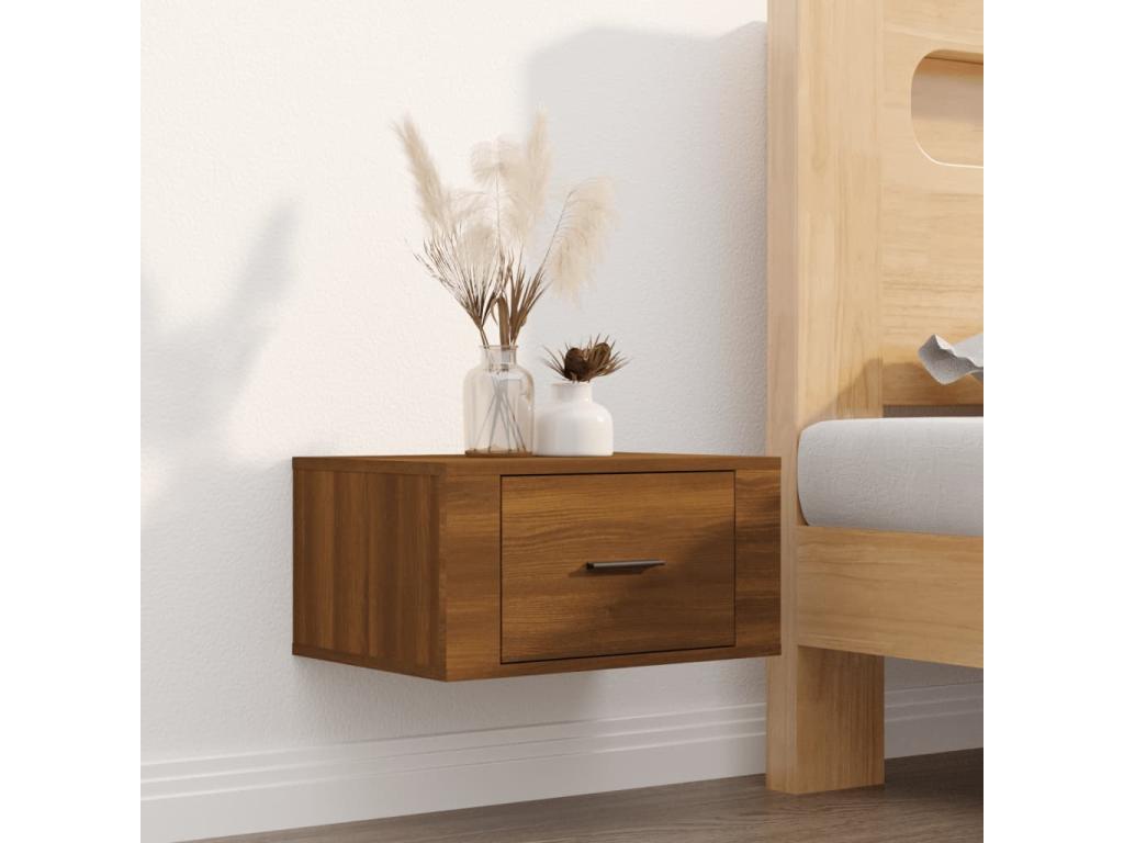 Comodino murale Chêne marrone 50x36x25 cm XASA18674