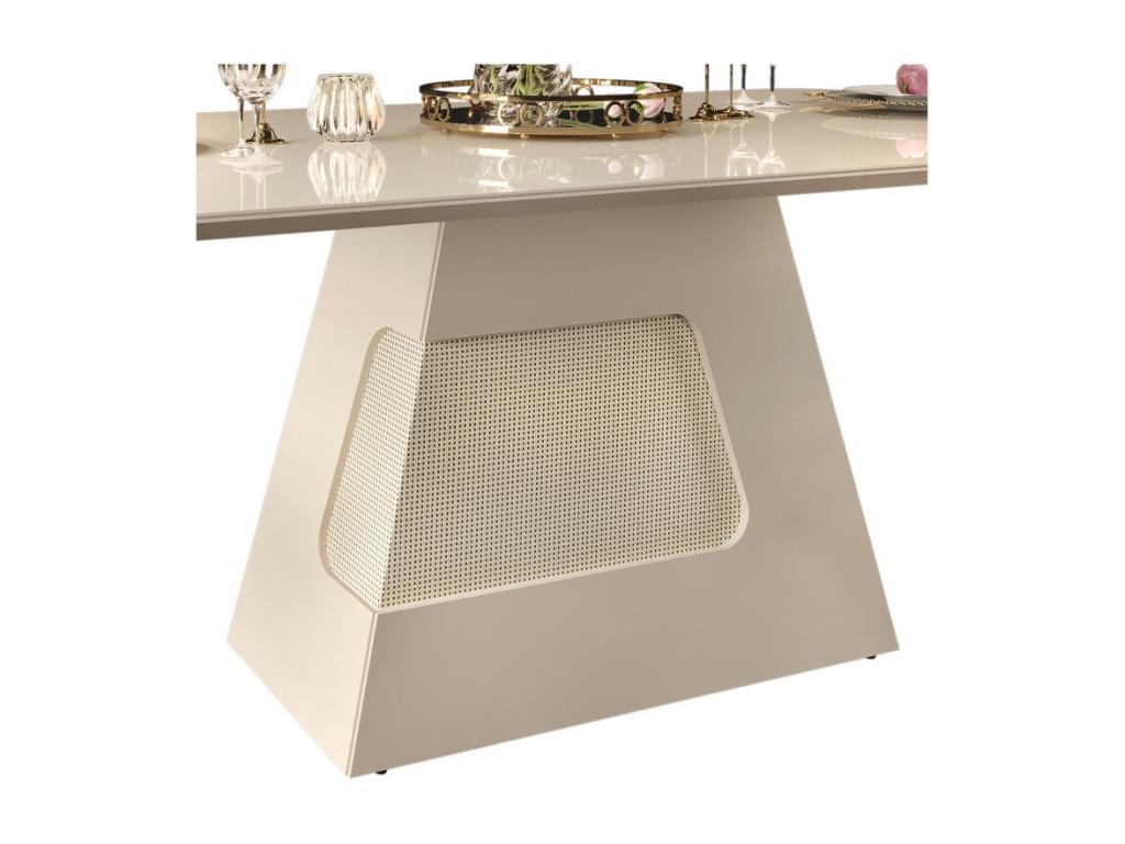 Tavolo da mangiatoia per 6 persone Rettangolare Bianco Ecru 180x80x90 cm XLTE24904