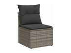 Set da giardino 9 pezzi con cuscini in resina intrecciata grigia AVRB16268