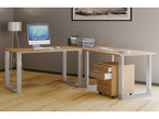 Bureau d'angle Mobenze Bureau informatique Table d'angle Mobenze profondeur 50 U Alu argent Chêne Mobenze scié - 130 - 190 CFOD65265