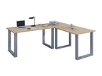 Bureau d'angle Mobenze Bureau informatique Table d'angle Mobenze profondeur 50 U Alu argent Chêne Mobenze scié - 130 - 190 CFOD65265