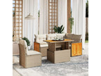 Set da giardino con cuscini 6 pezzi in resina intrecciata beige OLIK54586