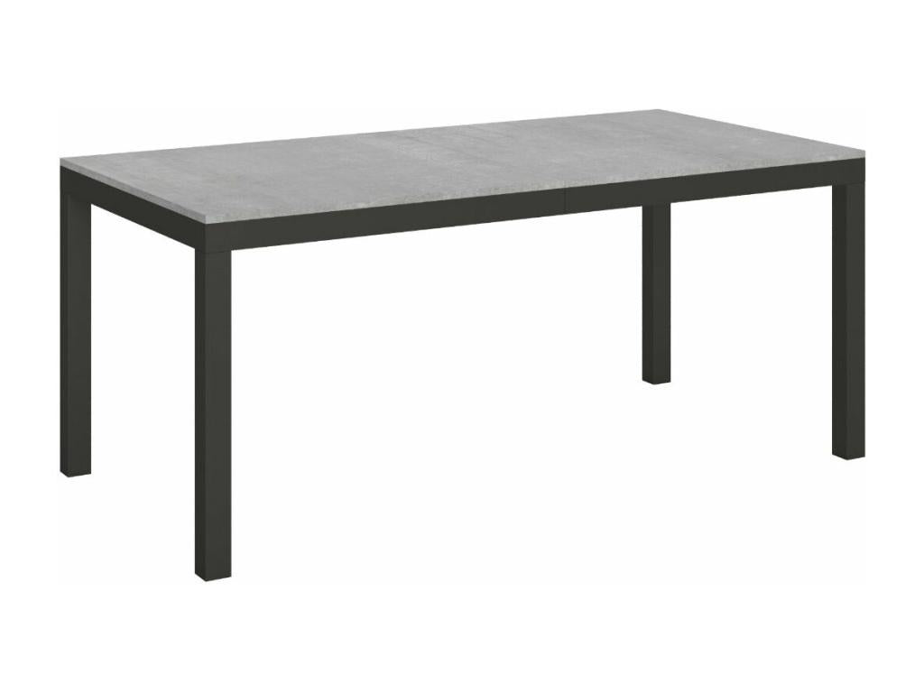 Tavolo da mangiatoia allungabile Mobenze-Couleur Grey ciment-Support 4 gambe-Largeur allungabile da 180 a 440 cm SYDQ24015