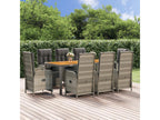 Set da pranzo da giardino 9 pezzi cuscini in resina intrecciata grigia APKS59645