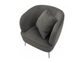 Poltrona in metallo argentato e Mobenze grigio con cuscinetto cm 73x66x78 XGRN07129