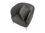Poltrona in metallo argentato e Mobenze grigio con cuscinetto cm 73x66x78 XGRN07129