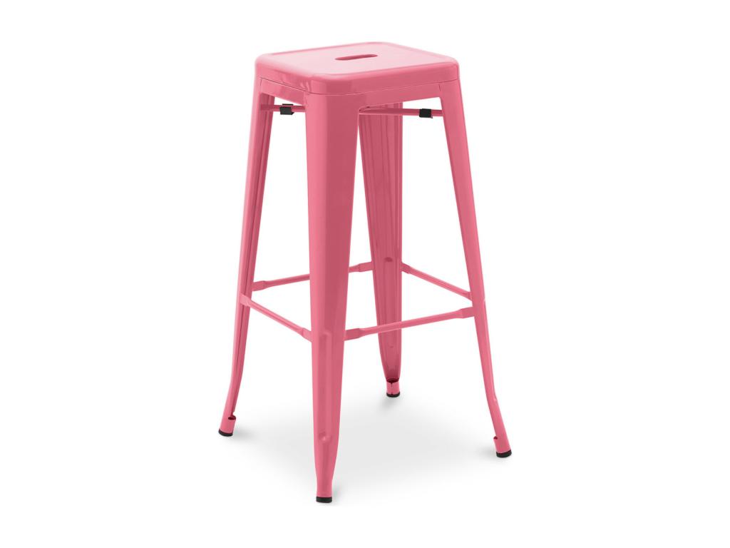 Tabouret haut industriel acciaio brillante rinforzato Mobenze 76cm --Couleur Pink SPGA04712
