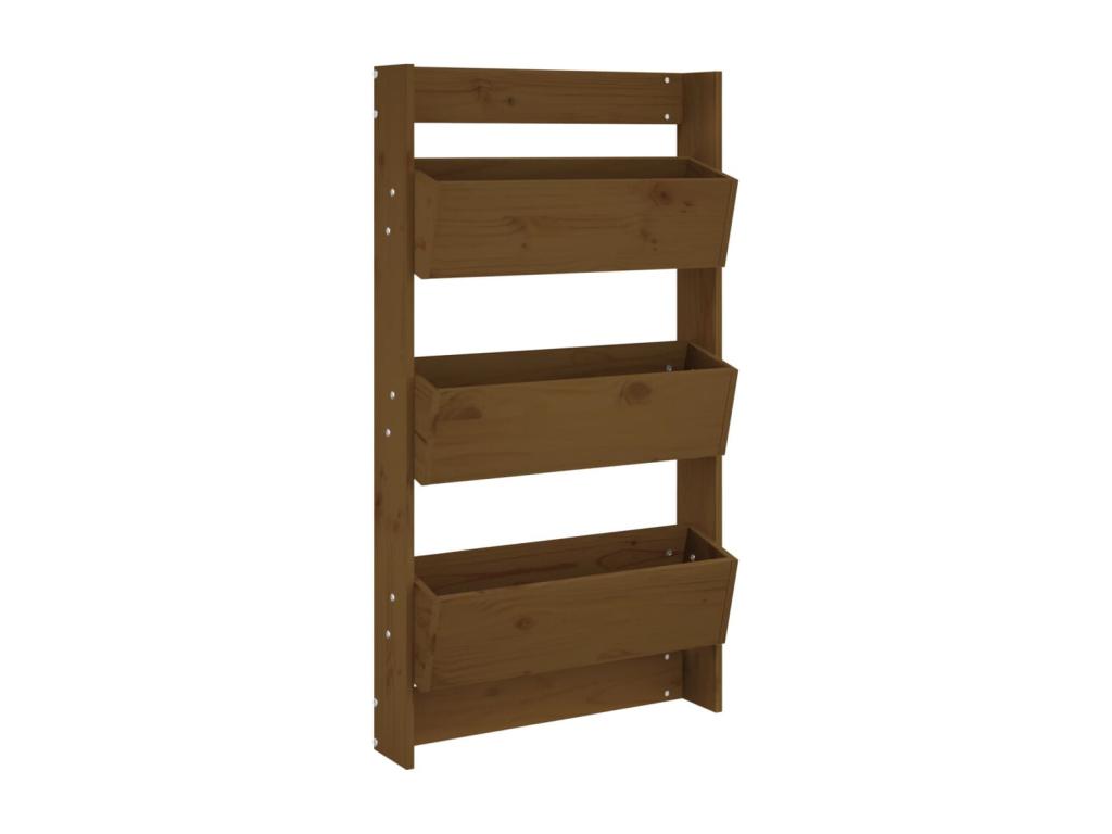 Jardinière murale 3 livelli 60x18.5x110 cm brun miel pin massif KZTZ72951
