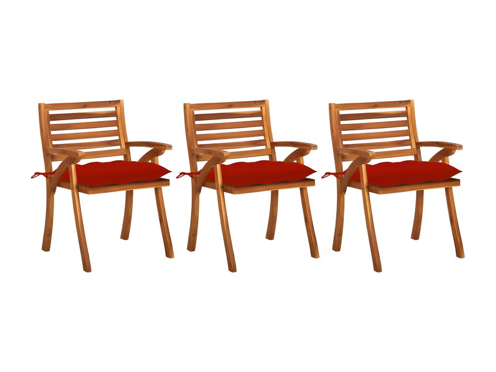 Sedie da giardino con coussins lotto de 3 Mobenze massiccio OQLM24418