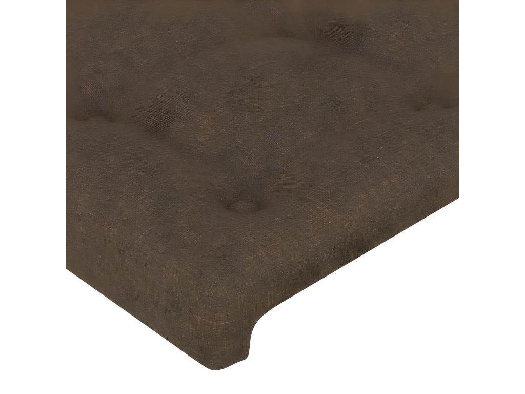 Testiera letto LED Marrone foncé 183x16x118/128 cm Tessuto DJPV88425