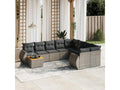 Set da giardino con cuscini 10 pezzi in resina intrecciata grigia BKRL56523